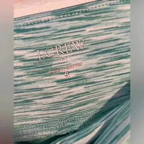 J CREW Blue and Green Abstract Striped Capri Leggings With Pockets Size Small - Picture 4 of 7